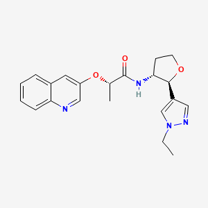 (2S)-N-[(2S,3R)-2-(1-ethylpyrazol-4-yl)oxolan-3-yl]-2-quinolin-3-yloxypropanamide