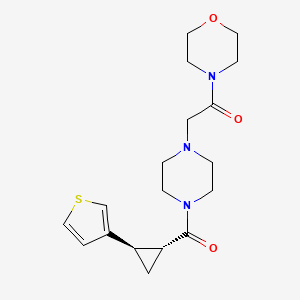 1-morpholin-4-yl-2-[4-[(1R,2R)-2-thiophen-3-ylcyclopropanecarbonyl]piperazin-1-yl]ethanone