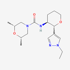 (2S,6R)-N-[(2R,3S)-2-(1-ethylpyrazol-4-yl)oxan-3-yl]-2,6-dimethylmorpholine-4-carboxamide