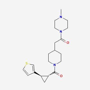 1-(4-methylpiperazin-1-yl)-2-[1-[(1R,2R)-2-thiophen-3-ylcyclopropanecarbonyl]piperidin-4-yl]ethanone