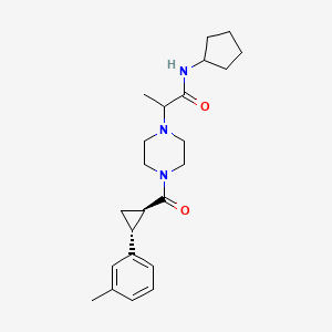 N-cyclopentyl-2-[4-[(1R,2R)-2-(3-methylphenyl)cyclopropanecarbonyl]piperazin-1-yl]propanamide