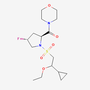 [(2S,4R)-1-(2-cyclopropyl-2-ethoxyethyl)sulfonyl-4-fluoropyrrolidin-2-yl]-morpholin-4-ylmethanone