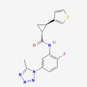 (1R,2R)-N-[2-fluoro-5-(5-methyltetrazol-1-yl)phenyl]-2-thiophen-3-ylcyclopropane-1-carboxamide