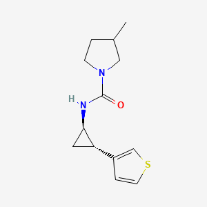 3-methyl-N-[(1R,2S)-2-thiophen-3-ylcyclopropyl]pyrrolidine-1-carboxamide