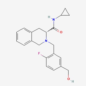 (3R)-N-cyclopropyl-2-[[2-fluoro-5-(hydroxymethyl)phenyl]methyl]-3,4-dihydro-1H-isoquinoline-3-carboxamide