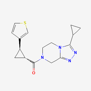 (3-cyclopropyl-6,8-dihydro-5H-[1,2,4]triazolo[4,3-a]pyrazin-7-yl)-[(1R,2R)-2-thiophen-3-ylcyclopropyl]methanone