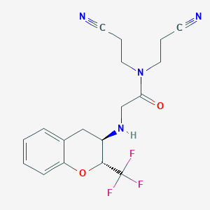 N,N-bis(2-cyanoethyl)-2-[[(2R,3R)-2-(trifluoromethyl)-3,4-dihydro-2H-chromen-3-yl]amino]acetamide