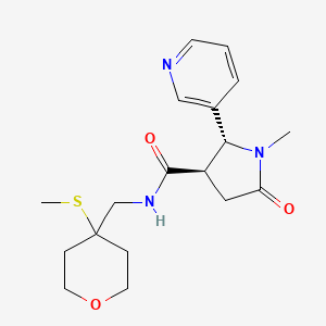 (2R,3R)-1-methyl-N-[(4-methylsulfanyloxan-4-yl)methyl]-5-oxo-2-pyridin-3-ylpyrrolidine-3-carboxamide