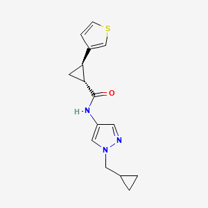 (1R,2R)-N-[1-(cyclopropylmethyl)pyrazol-4-yl]-2-thiophen-3-ylcyclopropane-1-carboxamide