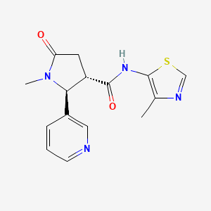 molecular formula C15H16N4O2S B7342297 (2S,3S)-1-methyl-N-(4-methyl-1,3-thiazol-5-yl)-5-oxo-2-pyridin-3-ylpyrrolidine-3-carboxamide 