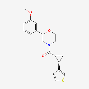 molecular formula C19H21NO3S B7342301 [2-(3-methoxyphenyl)morpholin-4-yl]-[(1R,2R)-2-thiophen-3-ylcyclopropyl]methanone 