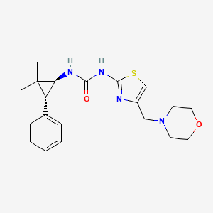 molecular formula C20H26N4O2S B7342307 1-[(1S,3R)-2,2-dimethyl-3-phenylcyclopropyl]-3-[4-(morpholin-4-ylmethyl)-1,3-thiazol-2-yl]urea 