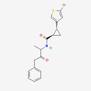 (1R,2R)-2-(5-bromothiophen-3-yl)-N-(3-oxo-4-phenylbutan-2-yl)cyclopropane-1-carboxamide