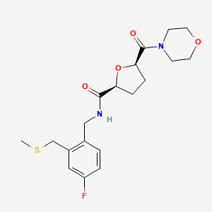 (2S,5R)-N-[[4-fluoro-2-(methylsulfanylmethyl)phenyl]methyl]-5-(morpholine-4-carbonyl)oxolane-2-carboxamide