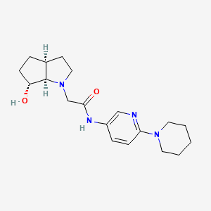 2-[(3aS,6R,6aR)-6-hydroxy-3,3a,4,5,6,6a-hexahydro-2H-cyclopenta[b]pyrrol-1-yl]-N-(6-piperidin-1-ylpyridin-3-yl)acetamide