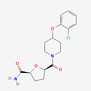 (2S,5R)-5-[4-(2-chlorophenoxy)piperidine-1-carbonyl]oxolane-2-carboxamide