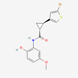 (1R,2R)-2-(5-bromothiophen-3-yl)-N-(2-hydroxy-5-methoxyphenyl)cyclopropane-1-carboxamide