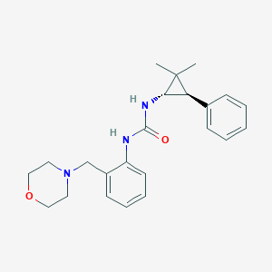 molecular formula C23H29N3O2 B7342345 1-[(1S,3R)-2,2-dimethyl-3-phenylcyclopropyl]-3-[2-(morpholin-4-ylmethyl)phenyl]urea 