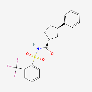 (1R,3R)-3-phenyl-N-[2-(trifluoromethyl)phenyl]sulfonylcyclopentane-1-carboxamide