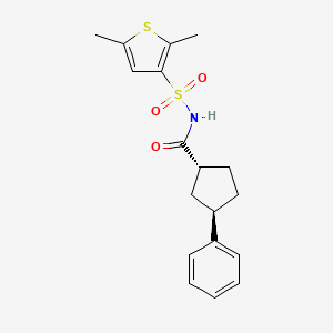 (1R,3R)-N-(2,5-dimethylthiophen-3-yl)sulfonyl-3-phenylcyclopentane-1-carboxamide