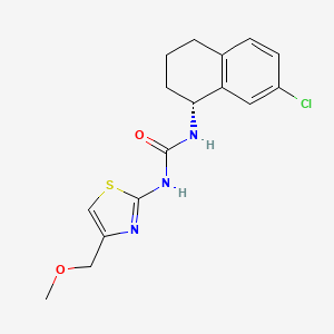 molecular formula C16H18ClN3O2S B7342370 1-[(1R)-7-chloro-1,2,3,4-tetrahydronaphthalen-1-yl]-3-[4-(methoxymethyl)-1,3-thiazol-2-yl]urea 