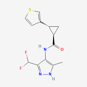 (1R,2R)-N-[3-(difluoromethyl)-5-methyl-1H-pyrazol-4-yl]-2-thiophen-3-ylcyclopropane-1-carboxamide