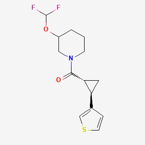 [3-(difluoromethoxy)piperidin-1-yl]-[(1R,2R)-2-thiophen-3-ylcyclopropyl]methanone