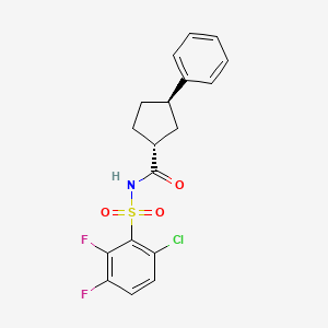 (1R,3R)-N-(6-chloro-2,3-difluorophenyl)sulfonyl-3-phenylcyclopentane-1-carboxamide