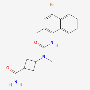 3-[(4-Bromo-2-methylnaphthalen-1-yl)carbamoyl-methylamino]cyclobutane-1-carboxamide