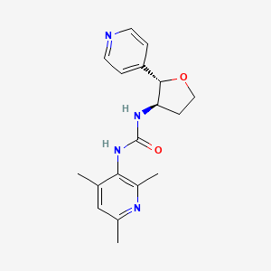 1-[(2S,3R)-2-pyridin-4-yloxolan-3-yl]-3-(2,4,6-trimethylpyridin-3-yl)urea