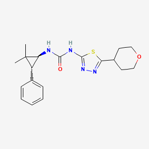 1-[(1S,3R)-2,2-dimethyl-3-phenylcyclopropyl]-3-[5-(oxan-4-yl)-1,3,4-thiadiazol-2-yl]urea