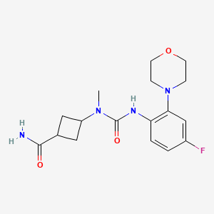 3-[(4-Fluoro-2-morpholin-4-ylphenyl)carbamoyl-methylamino]cyclobutane-1-carboxamide