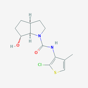 (3aS,6R,6aR)-N-(2-chloro-4-methylthiophen-3-yl)-6-hydroxy-3,3a,4,5,6,6a-hexahydro-2H-cyclopenta[b]pyrrole-1-carboxamide