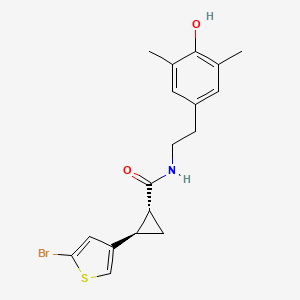 (1R,2R)-2-(5-bromothiophen-3-yl)-N-[2-(4-hydroxy-3,5-dimethylphenyl)ethyl]cyclopropane-1-carboxamide