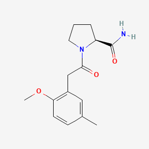 (2S)-1-[2-(2-methoxy-5-methylphenyl)acetyl]pyrrolidine-2-carboxamide