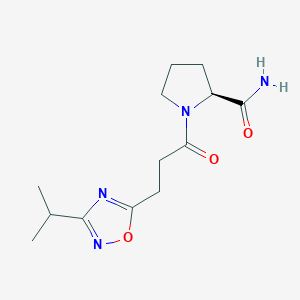 (2S)-1-[3-(3-propan-2-yl-1,2,4-oxadiazol-5-yl)propanoyl]pyrrolidine-2-carboxamide