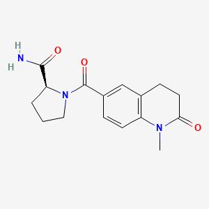 (2S)-1-(1-methyl-2-oxo-3,4-dihydroquinoline-6-carbonyl)pyrrolidine-2-carboxamide