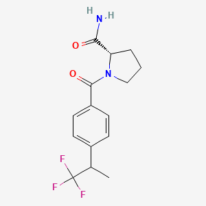 (2S)-1-[4-(1,1,1-trifluoropropan-2-yl)benzoyl]pyrrolidine-2-carboxamide