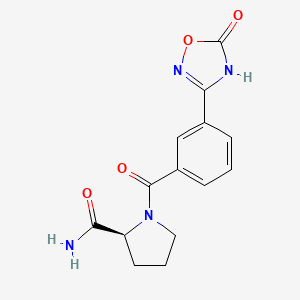 (2S)-1-[3-(5-oxo-4H-1,2,4-oxadiazol-3-yl)benzoyl]pyrrolidine-2-carboxamide