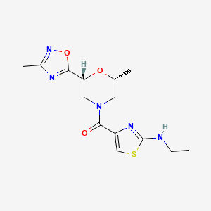 [2-(ethylamino)-1,3-thiazol-4-yl]-[(2R,6R)-2-methyl-6-(3-methyl-1,2,4-oxadiazol-5-yl)morpholin-4-yl]methanone