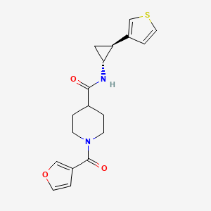 1-(furan-3-carbonyl)-N-[(1R,2S)-2-thiophen-3-ylcyclopropyl]piperidine-4-carboxamide