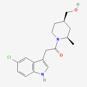 2-(5-chloro-1H-indol-3-yl)-1-[(2R,4R)-4-(hydroxymethyl)-2-methylpiperidin-1-yl]ethanone