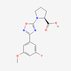 (2S)-1-[3-(3-fluoro-5-methoxyphenyl)-1,2,4-oxadiazol-5-yl]pyrrolidine-2-carboxylic acid