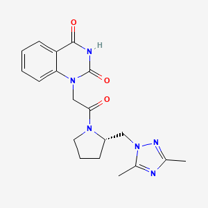 1-[2-[(2S)-2-[(3,5-dimethyl-1,2,4-triazol-1-yl)methyl]pyrrolidin-1-yl]-2-oxoethyl]quinazoline-2,4-dione