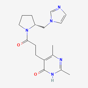 5-[3-[(2R)-2-(imidazol-1-ylmethyl)pyrrolidin-1-yl]-3-oxopropyl]-2,4-dimethyl-1H-pyrimidin-6-one