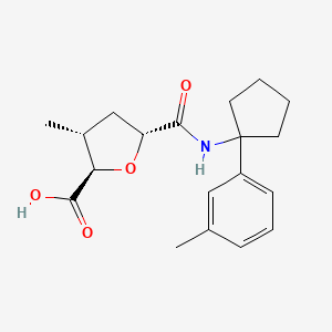 (2R,3R,5R)-3-methyl-5-[[1-(3-methylphenyl)cyclopentyl]carbamoyl]oxolane-2-carboxylic acid