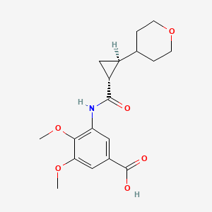 3,4-dimethoxy-5-[[(1R,2S)-2-(oxan-4-yl)cyclopropanecarbonyl]amino]benzoic acid