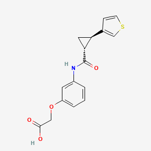 2-[3-[[(1R,2R)-2-thiophen-3-ylcyclopropanecarbonyl]amino]phenoxy]acetic acid