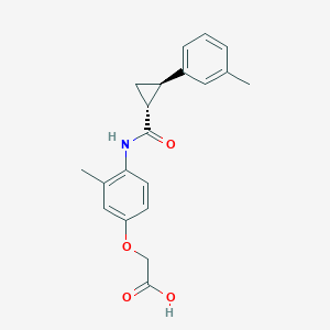 2-[3-methyl-4-[[(1R,2R)-2-(3-methylphenyl)cyclopropanecarbonyl]amino]phenoxy]acetic acid