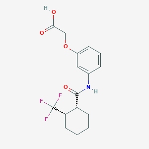 2-[3-[[(1R,2S)-2-(trifluoromethyl)cyclohexanecarbonyl]amino]phenoxy]acetic acid